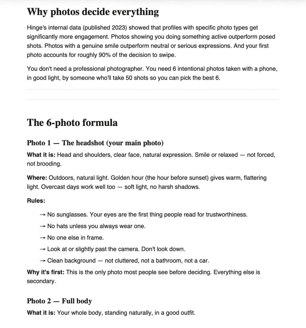 6-photo formula from the photo strategy guide